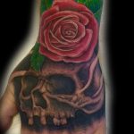 Rose and skull tattoo