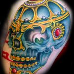 Full colour skull tattoo