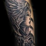 Black and grey woman tattoo