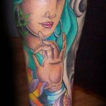 Full colour lady tattoo