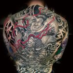 Japanese warrior and dragon back piece